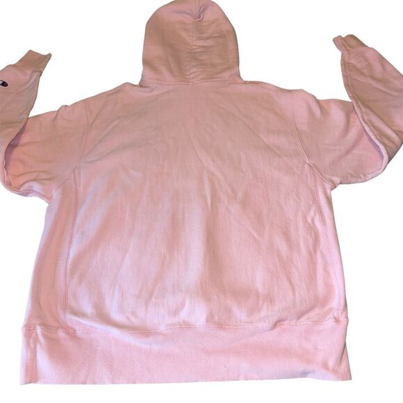 Champion x Super Mario Bros Toad Pink Pullover Hoodie Unisex Size L RARE - Picture 4 of 9